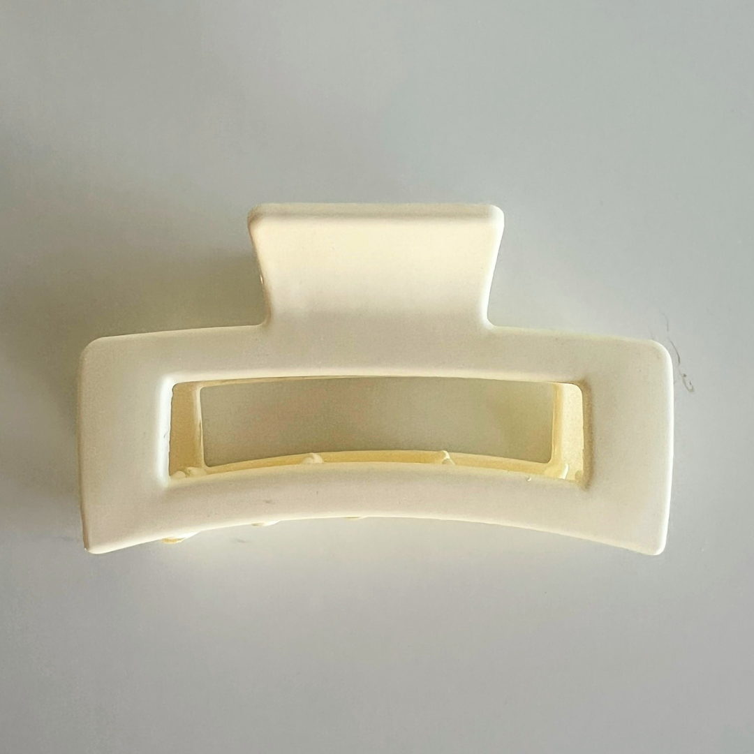 Rechte haarklip in gebroken wit